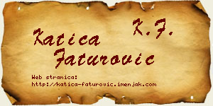 Katica Faturović vizit kartica